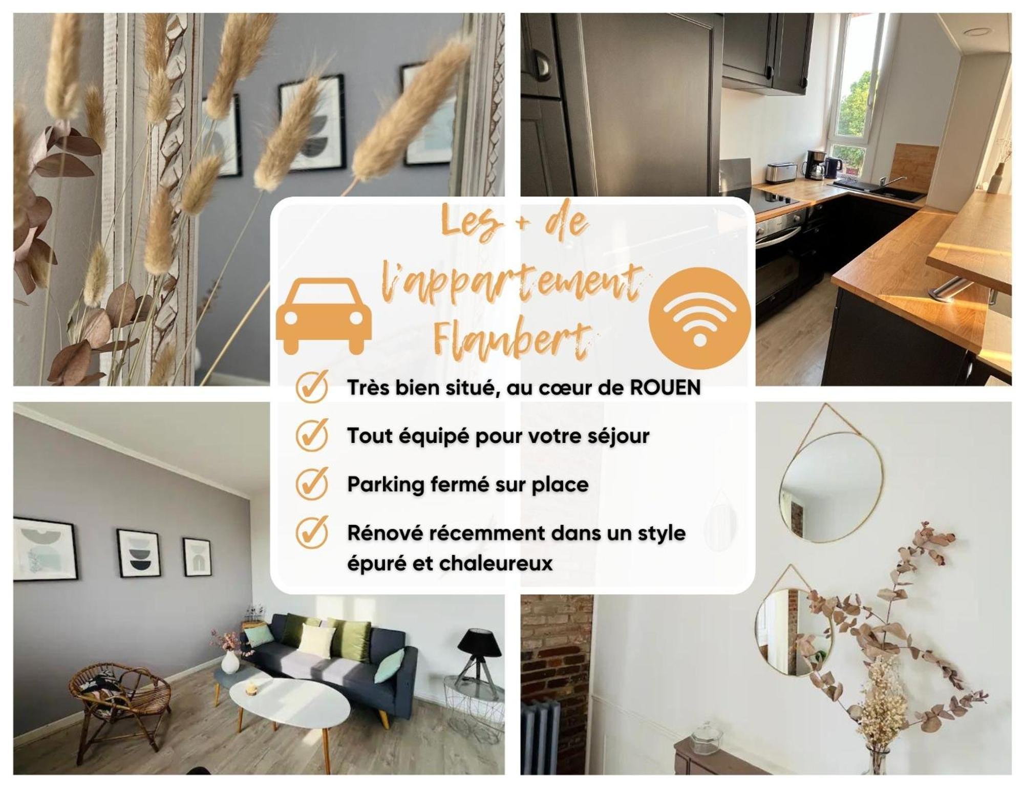 Le Flaubert, Appartement Et Parking En Centre Ville روان المظهر الخارجي الصورة